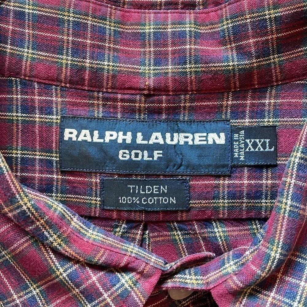 Ralph Lauren Golf Mens XXL Tilden Plaid Button Down Shirt